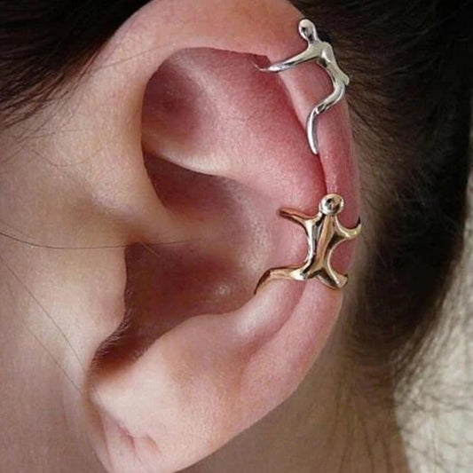 1PC Gold Color Silver Color Figure Shaped Earrings Ear Clip Climbing Climber Ear Cuff Non Pierced Ear Clip Cartilage Earrings