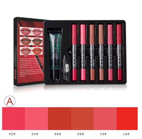 MENOW Brand Make up set 6 kiss proof Lipstick & Pencil sharpener & remover Cosmetic K906